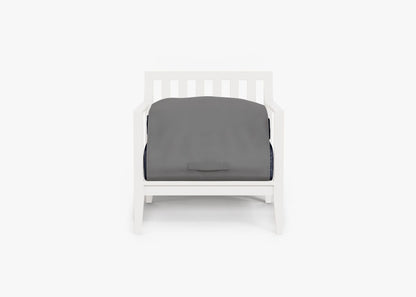 Live Outer 27" White Aluminum Outdoor Armchair With Deep Sea Navy Cushion