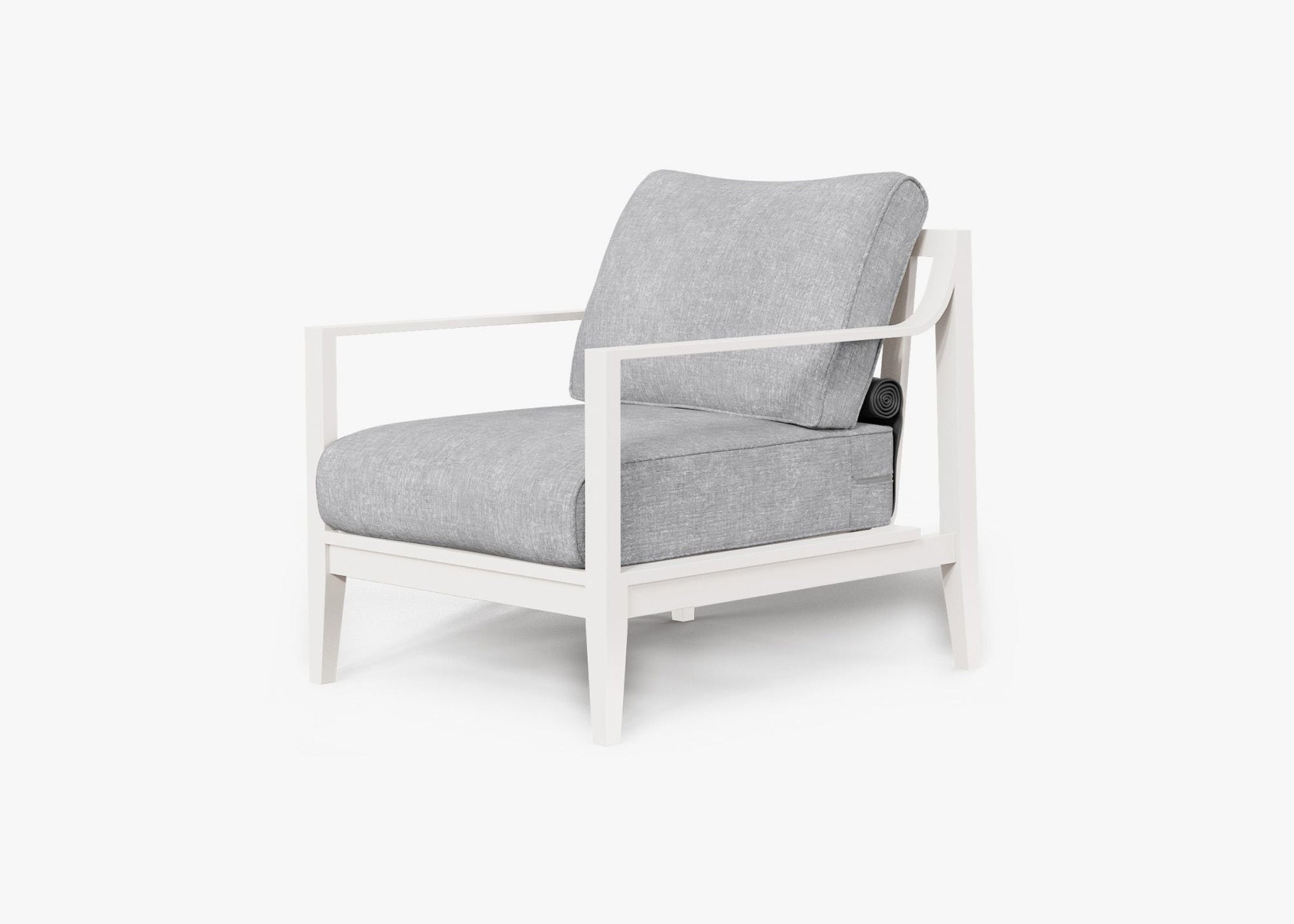 Live Outer 27" White Aluminum Outdoor Armchair With Pacific Fog Gray Cushion