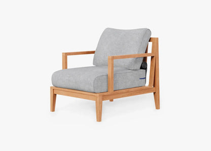 Live Outer 28" Teak Outdoor Armchair With Pacific Fog Gray Cushion
