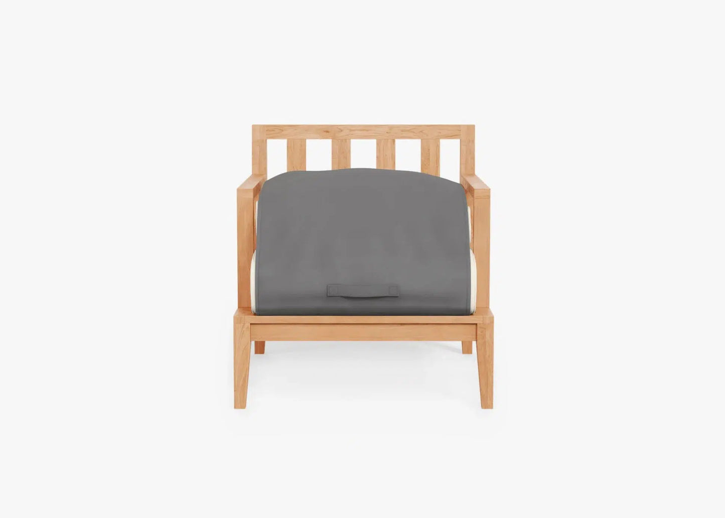 Live Outer 28" Teak Outdoor Armchair With Palisades Cream Cushion
