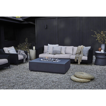 Live Outer 29" Black Wicker Outdoor Armless Chair Conversation Set With Sandstone Gray Cushion