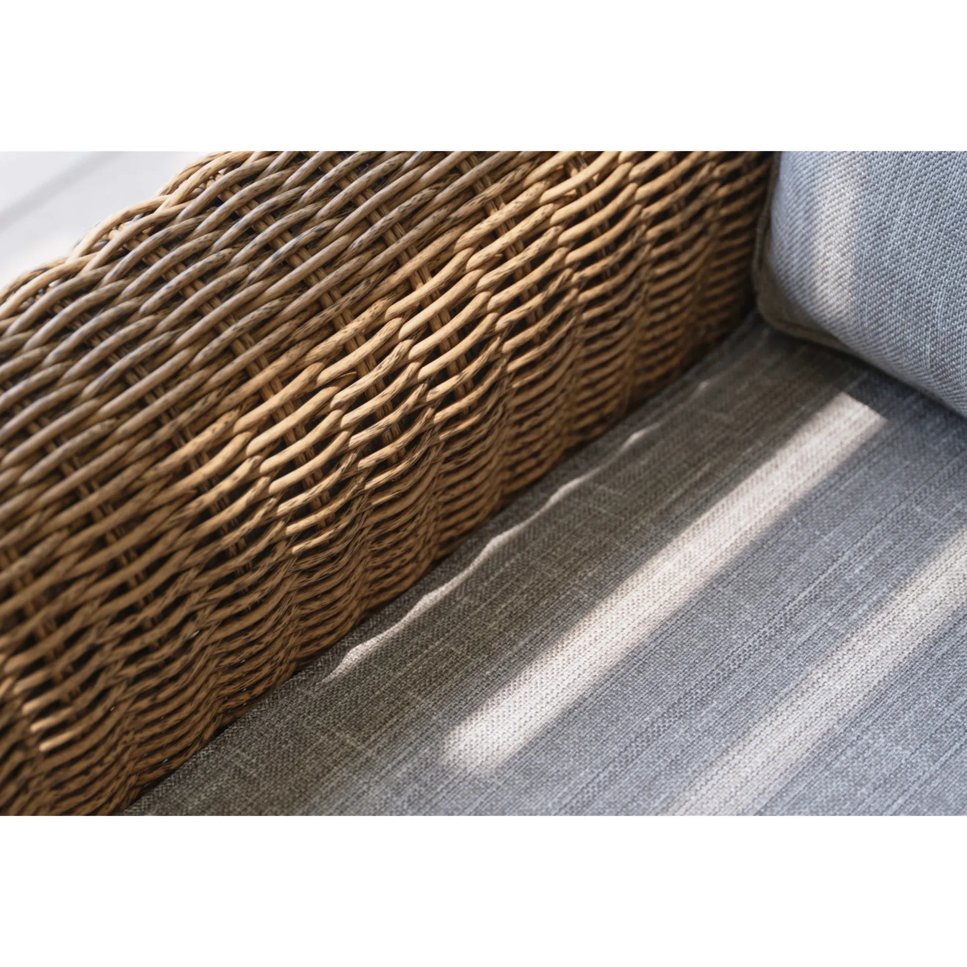 Live Outer 29" Brown Wicker Outdoor Armless Chair Conversation Set With Pacific Fog Gray Cushion