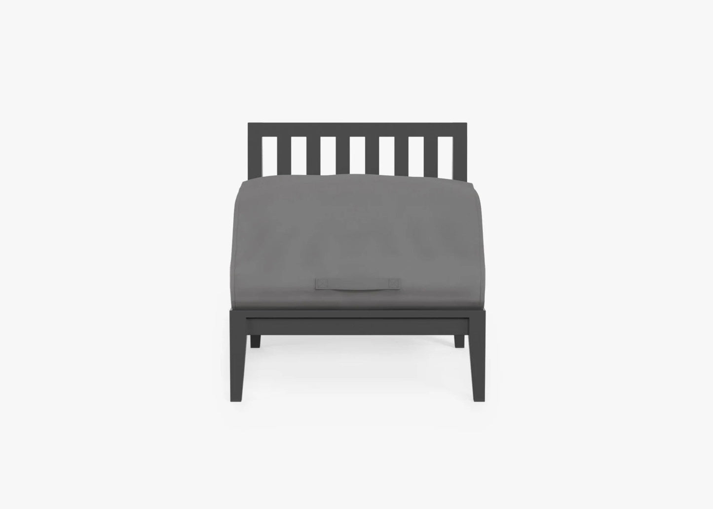 Live Outer 29" Charcoal Aluminum Outdoor Armless Chair With Sandstone Gray Cushion