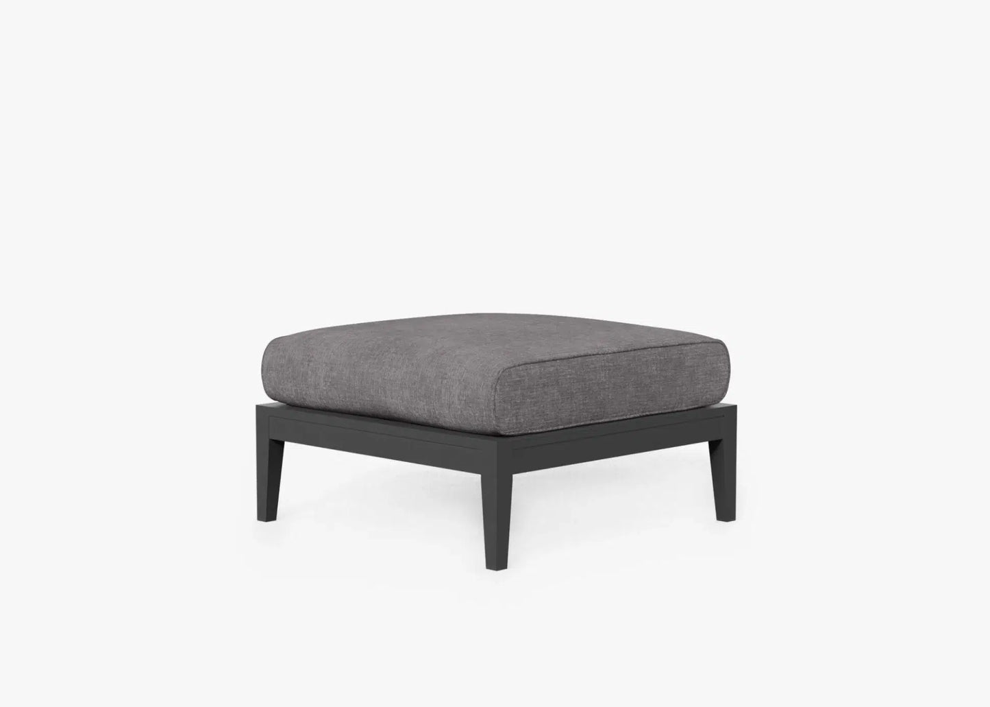 Live Outer 29" Charcoal Aluminum Outdoor Ottoman With Dark Pebble Gray Cushion
