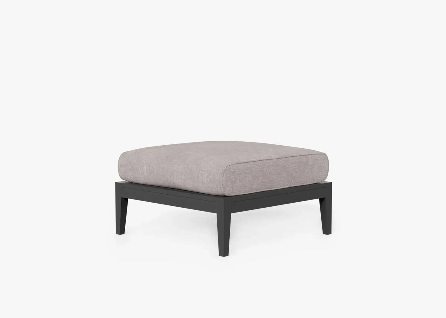 Live Outer 29" Charcoal Aluminum Outdoor Ottoman With Sandstone Gray Cushion