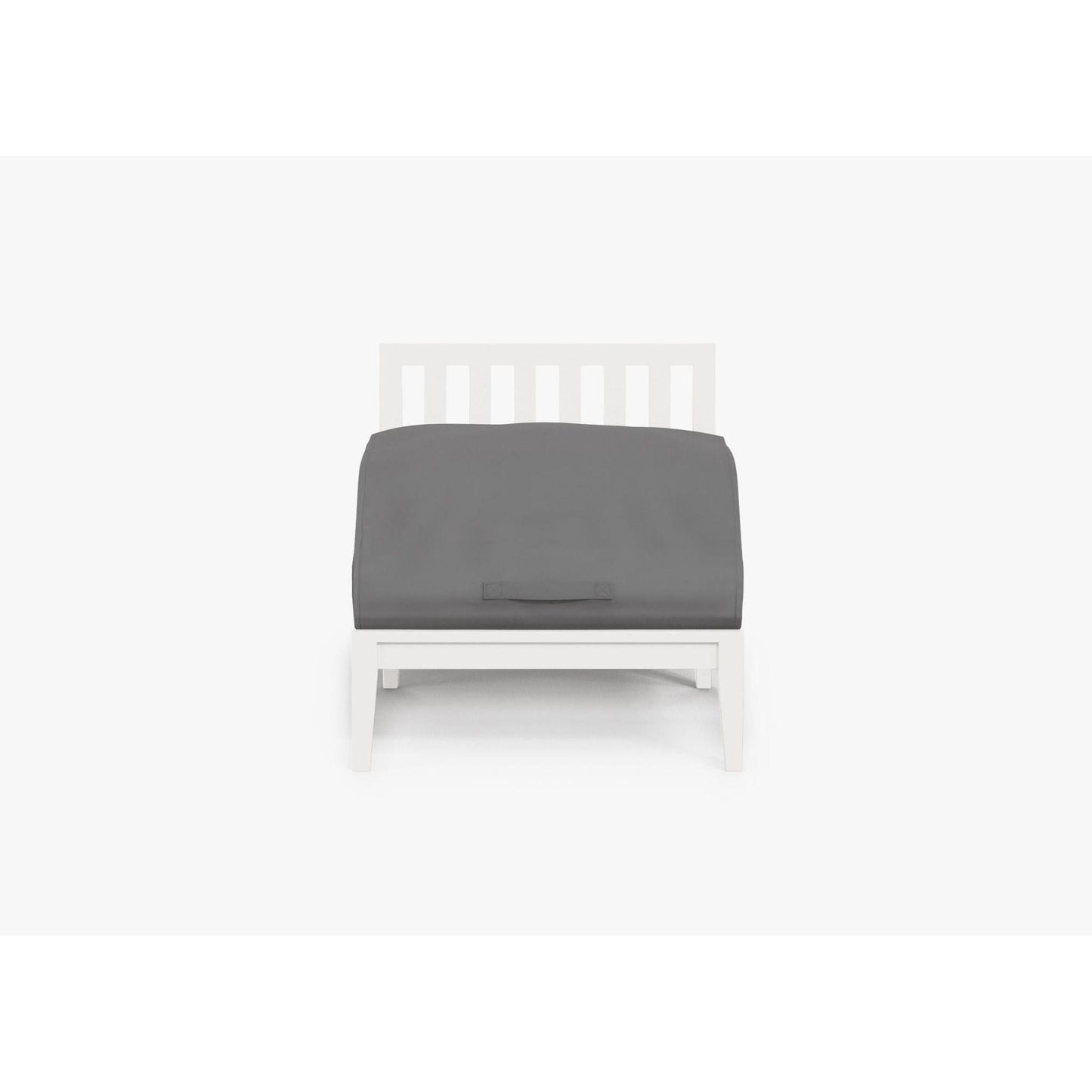 Live Outer 29" White Aluminum Outdoor Armless Chair With Dark Pebble Gray Cushion