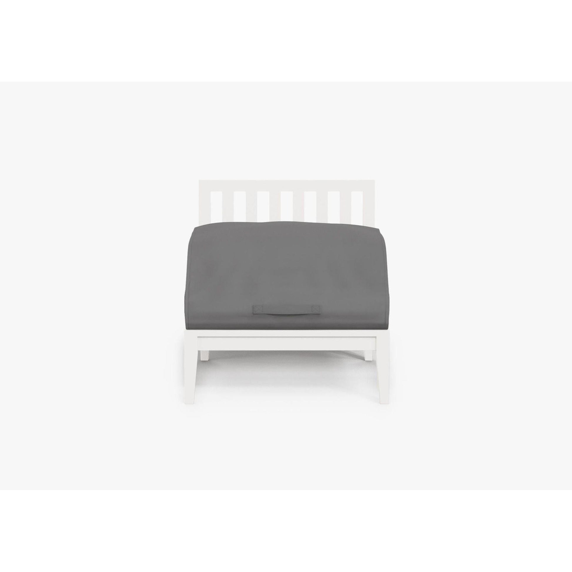 Live Outer 29" White Aluminum Outdoor Armless Chair With Dark Pebble Gray Cushion