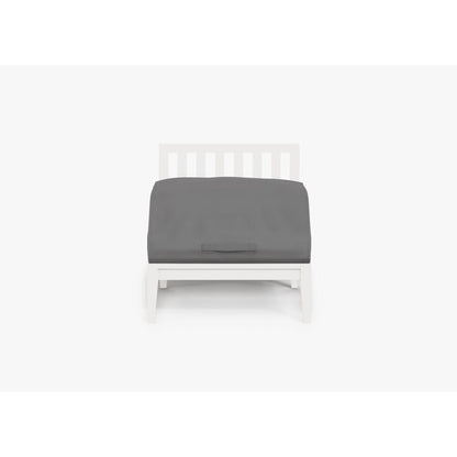 Live Outer 29" White Aluminum Outdoor Armless Chair With Dark Pebble Gray Cushion