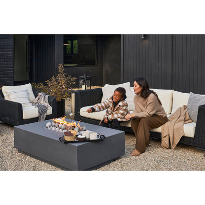 Live Outer 34" x 52" Propane Gas Fire Pit Table With Ceramic Balls