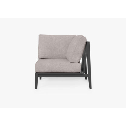 Live Outer 35" Charcoal Aluminum Left Corner Chair With Sandstone Gray Cushion