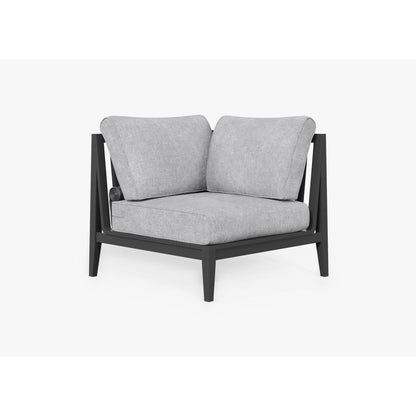 Live Outer 35" Charcoal Aluminum Left Sectional Chair With Pacific Fog Gray Cushion
