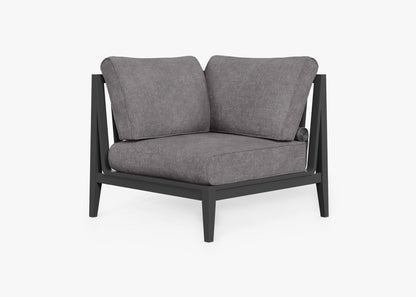 Live Outer 35" Charcoal Aluminum Right Sectional Chair With Dark Pebble Gray Cushion