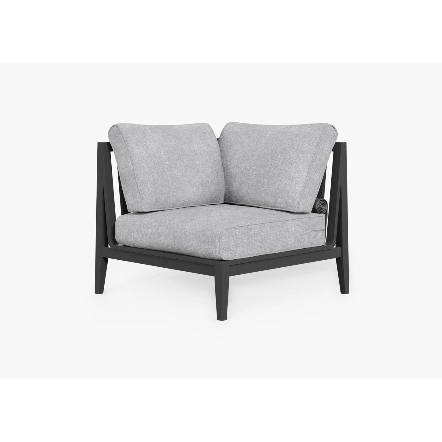 Live Outer 35" Charcoal Aluminum Right Sectional Chair With Pacific Fog Gray Cushion