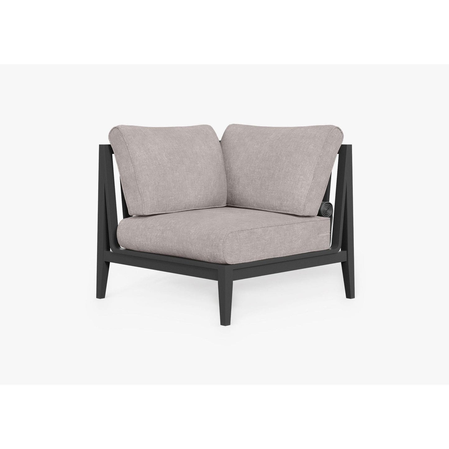 Live Outer 35" Charcoal Aluminum Right Sectional Chair With Sandstone Gray Cushion