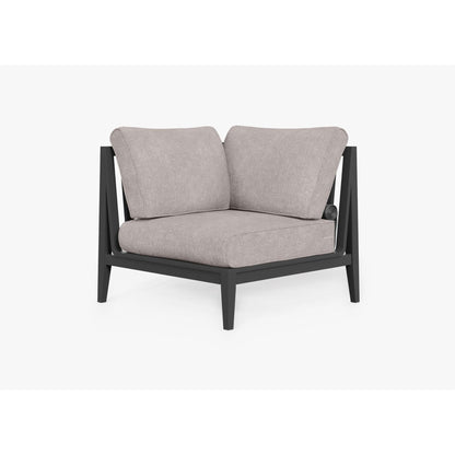 Live Outer 35" Charcoal Aluminum Right Sectional Chair With Sandstone Gray Cushion