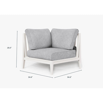 Live Outer 35" White Aluminum Right Sectional Outdoor Chair With Pacific Fog Gray Cushion