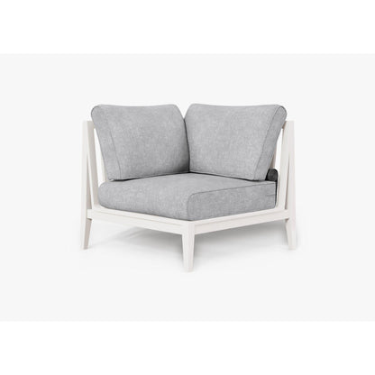 Live Outer 35" White Aluminum Right Sectional Outdoor Chair With Pacific Fog Gray Cushion