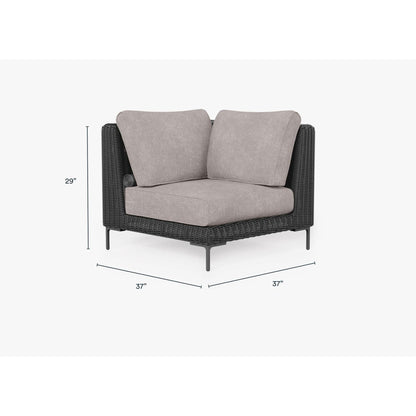 Live Outer 37" Black Wicker Outdoor Sectional Chair With Sandstone Gray Cushion