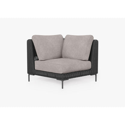 Live Outer 37" Black Wicker Outdoor Sectional Chair With Sandstone Gray Cushion