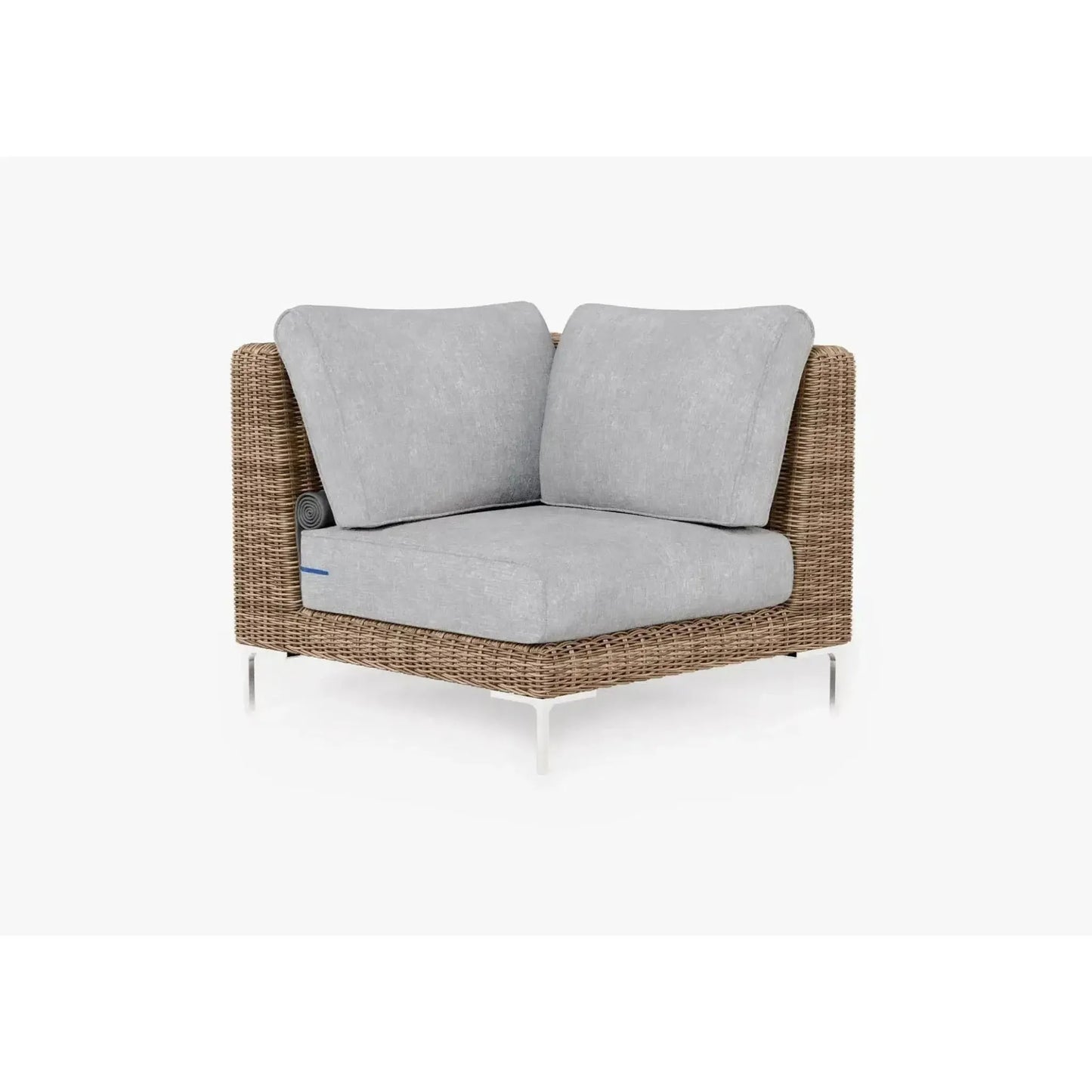 Live Outer 37" Brown Wicker Outdoor Sectional Chair With Pacific Fog Gray Cushion