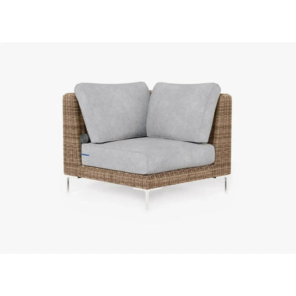 Live Outer 37" Brown Wicker Outdoor Sectional Chair With Pacific Fog Gray Cushion