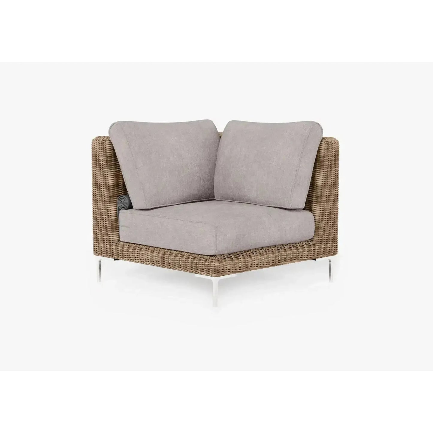 Live Outer 37" Brown Wicker Outdoor Sectional Chair With Sandstone Gray Cushion