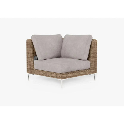 Live Outer 37" Brown Wicker Outdoor Sectional Chair With Sandstone Gray Cushion