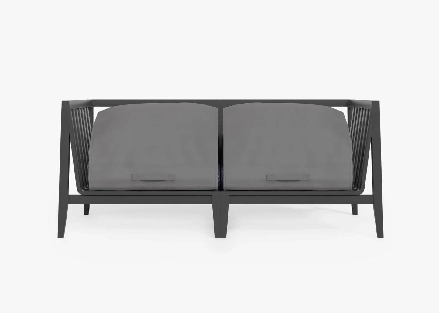 Live Outer 69" Charcoal Aluminum Outdoor Loveseat With Deep Sea Navy Cushion