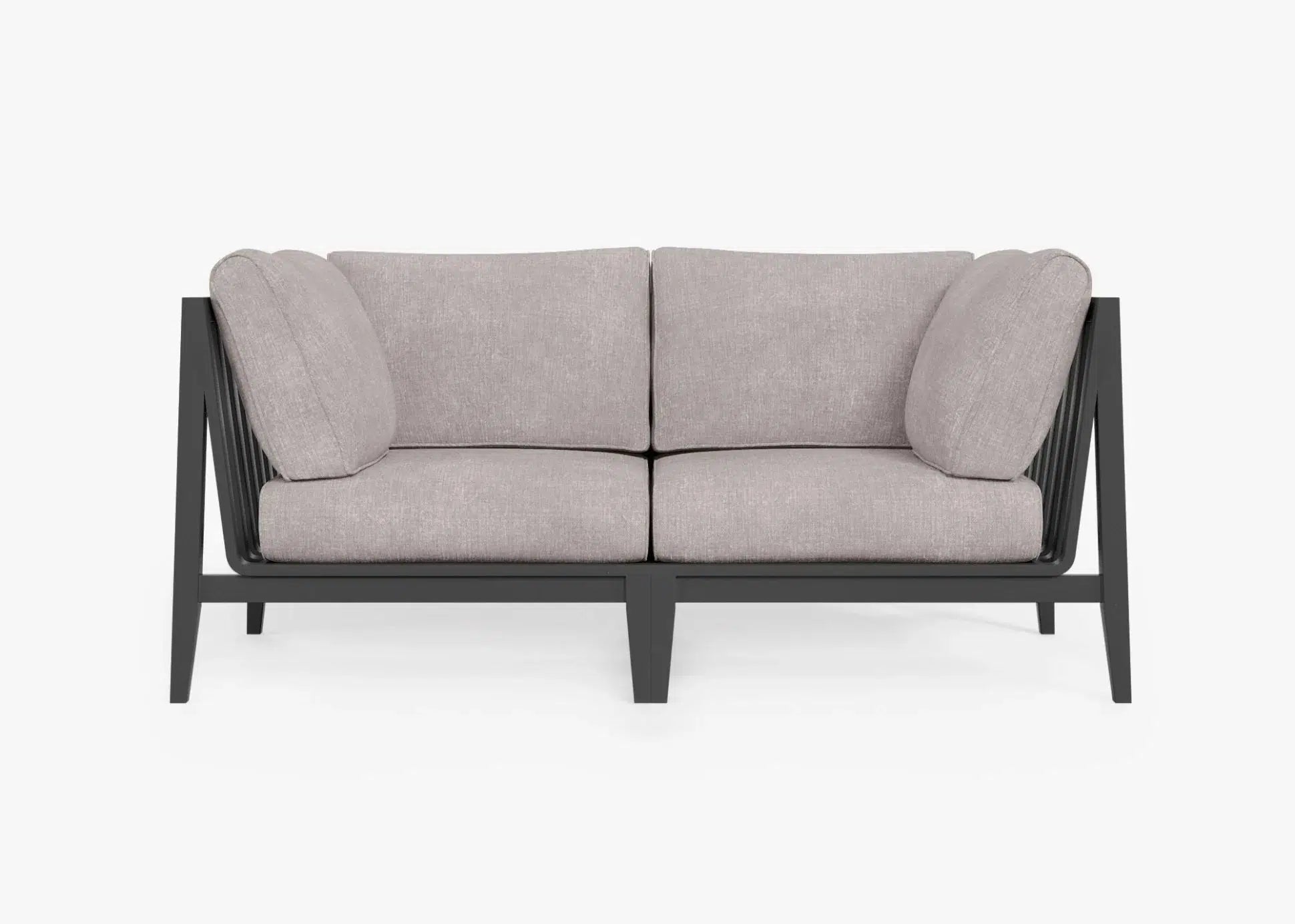 Live Outer 69" Charcoal Aluminum Outdoor Loveseat With Sandstone Gray Cushion