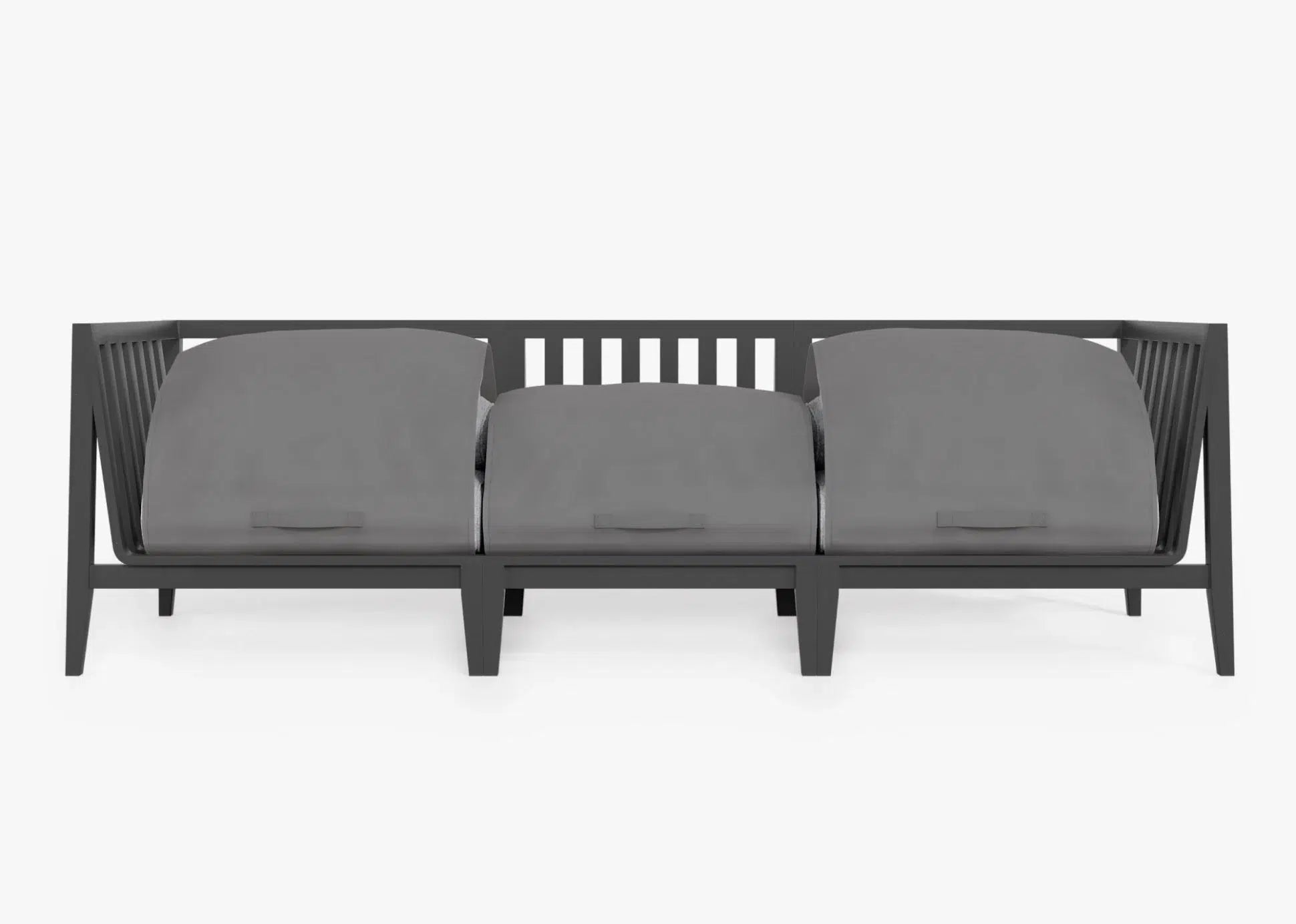 Live Outer 98" Charcoal Aluminum Outdoor 3-Seat Sofa With Pacific Fog Gray Cushion