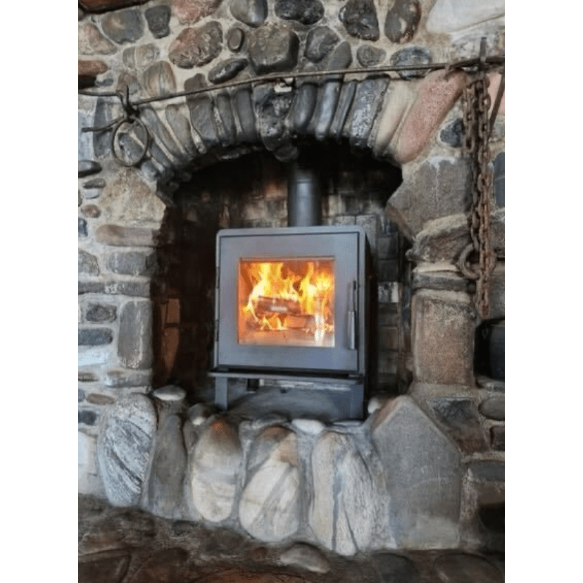 Charcoal in shop wood stove