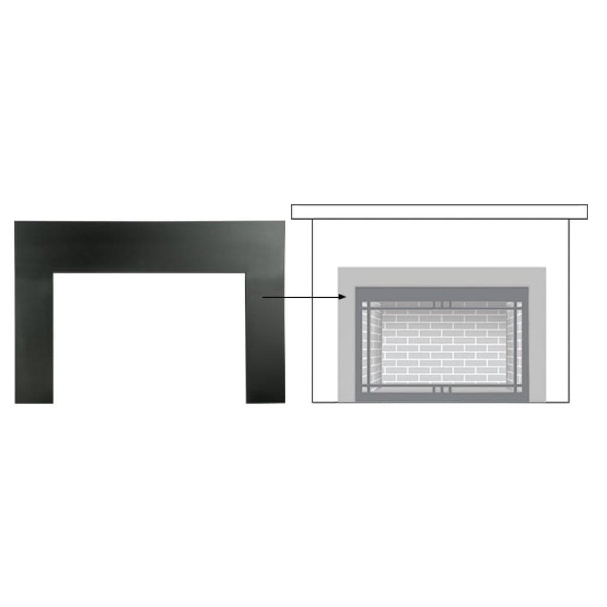 Majestic 35" Small New Bronze Metal Surround for Ruby and Trilliant 25" Gas Fireplace Inserts