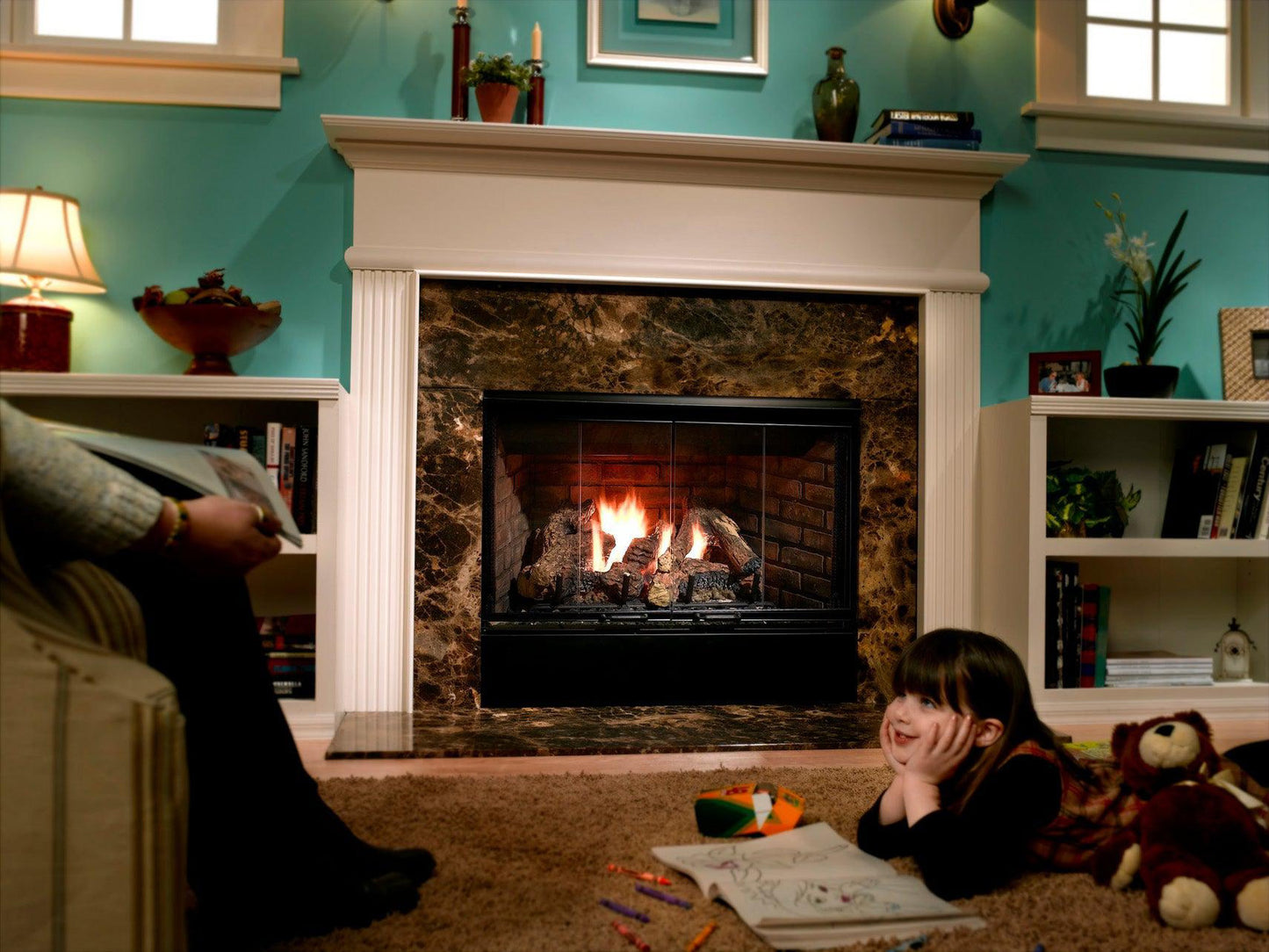 Majestic 36" Reveal Traditional Open Hearth B-Vent Gas Fireplace with IntelliFire Ignition System