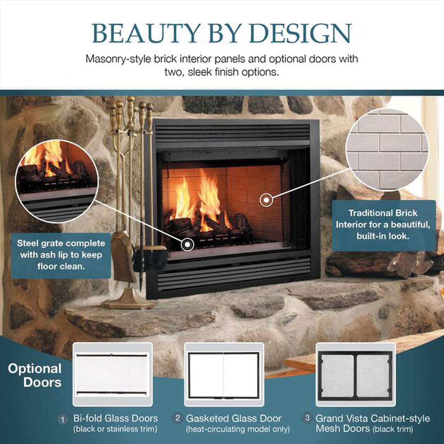 Majestic 36" Sovereign Heat Circulating Traditional Wood Burning Fireplace