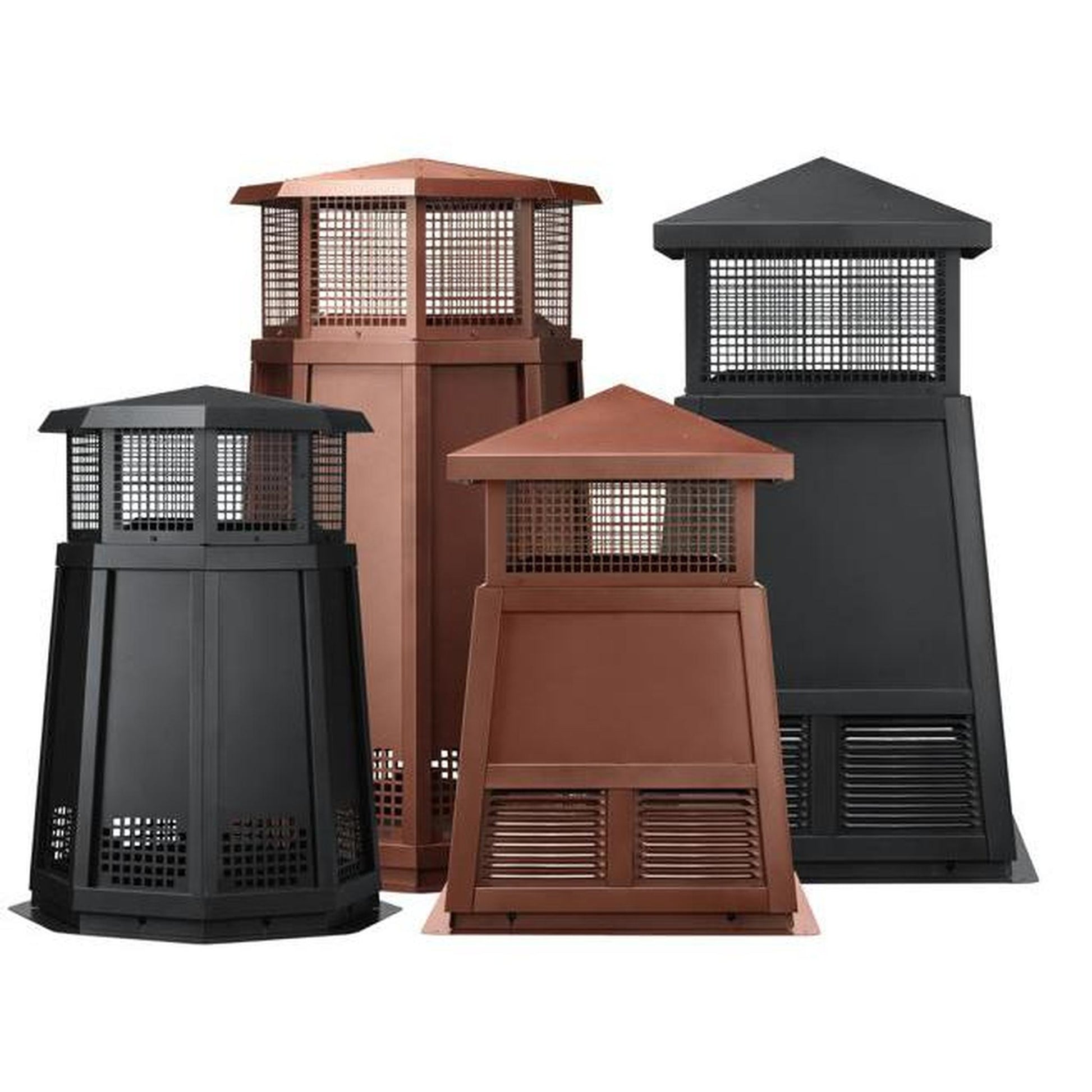 Majestic 46" Faux Copper Square Decorative Vertical Venting Gas Shroud / Wood Termination Cap