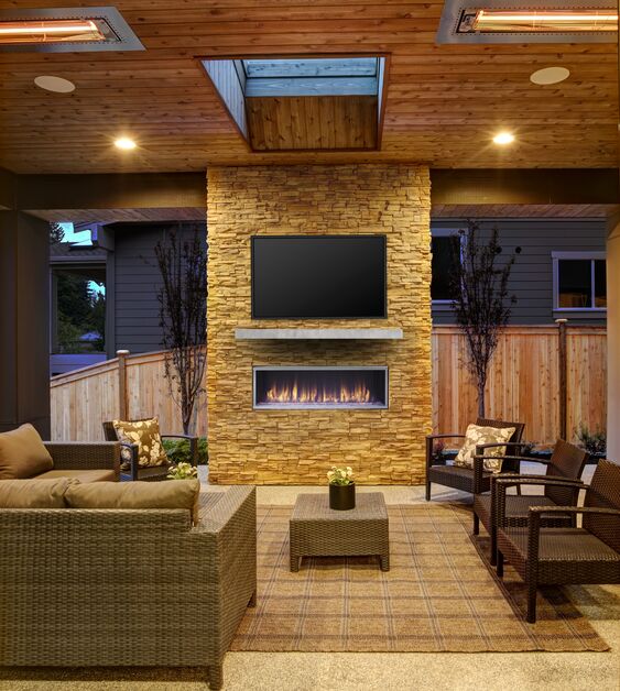 Majestic 48" Lanai Contemporary Outdoor Linear Vent Free Gas Fireplace with IntelliFire Plus Ignition System