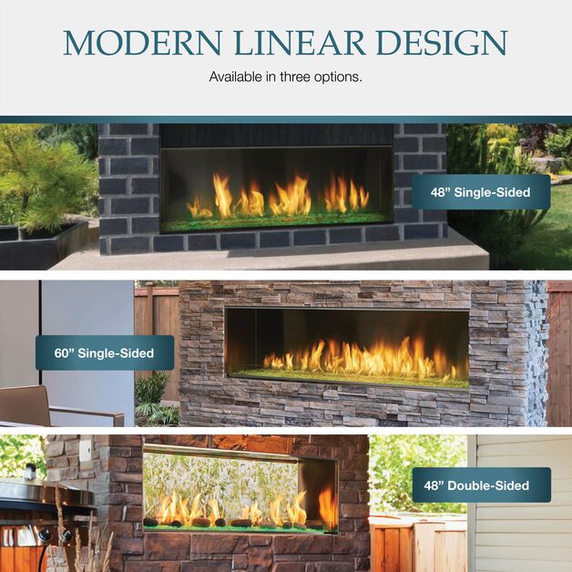 Majestic 48" Lanai See-Through Contemporary Outdoor Linear Vent Free Gas Fireplace with IntelliFire Plus Ignition System