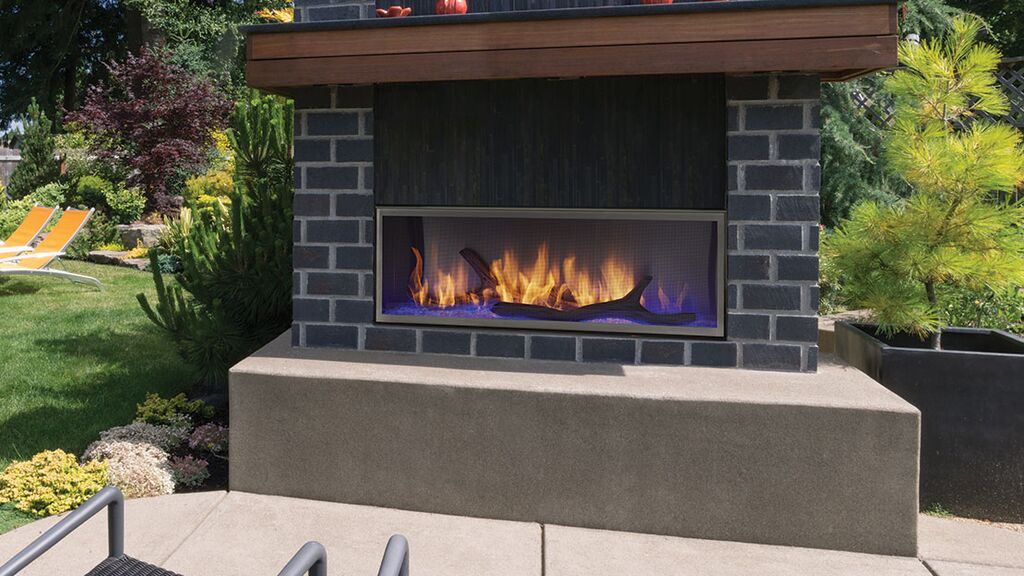 Majestic 60" Lanai Contemporary Outdoor Linear Vent Free Gas Fireplace with IntelliFire Plus Ignition System