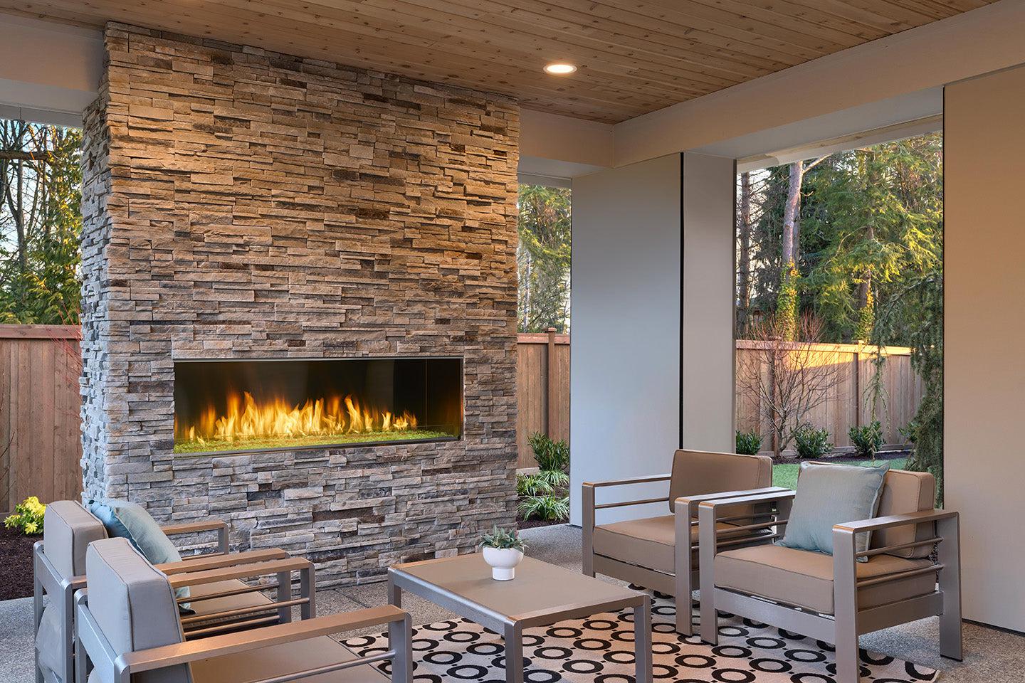 Majestic 60" Lanai Contemporary Outdoor Linear Vent Free Gas Fireplace with IntelliFire Plus Ignition System