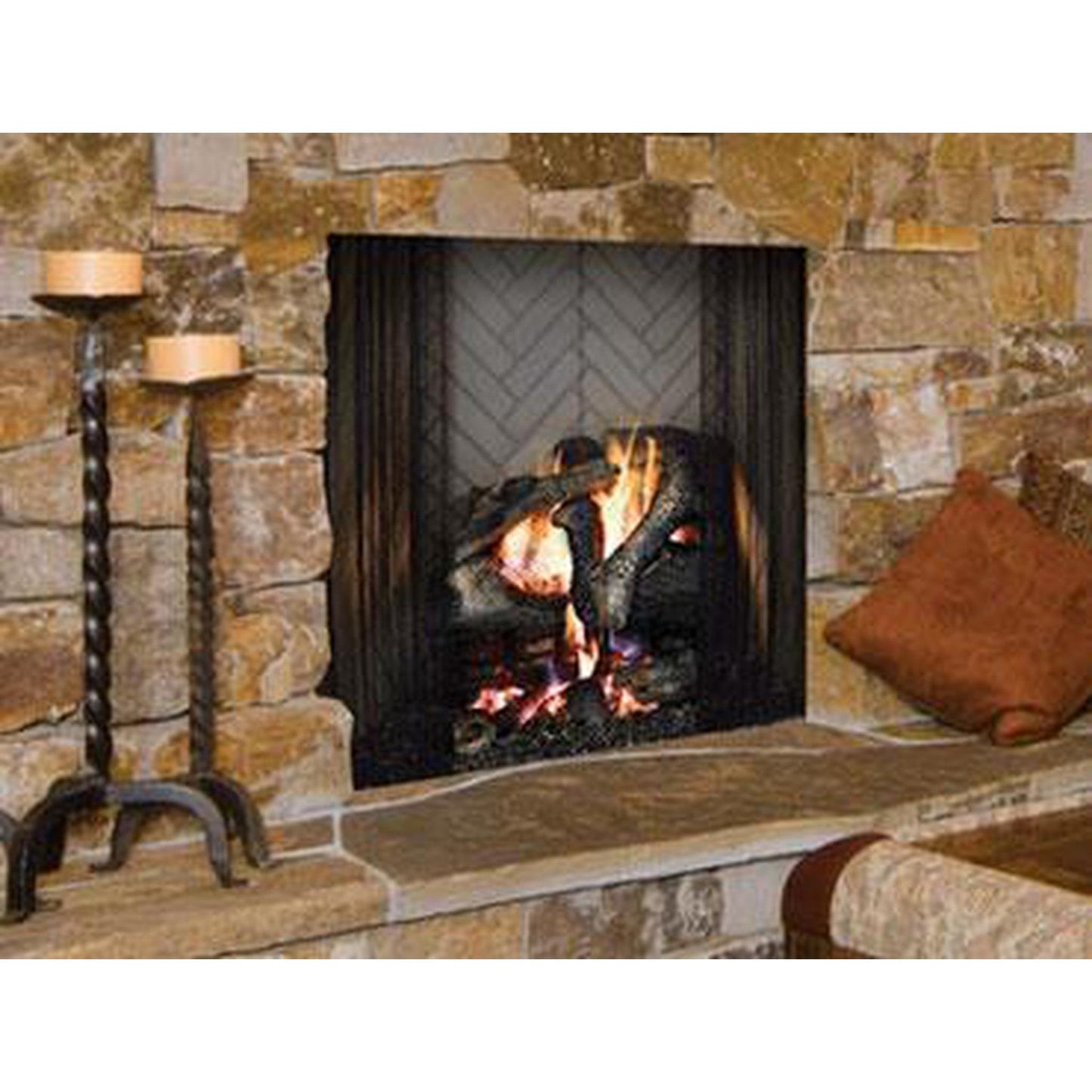 Majestic Ashland 36" Radiant Traditional Wood Burning Fireplace With Natural Gray Hearth Refractory