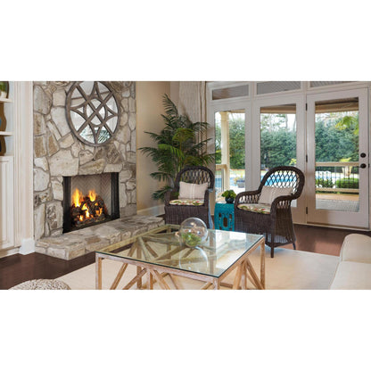 Majestic Ashland 42" Radiant Traditional Wood Burning Fireplace With Natural Gray Hearth Refractory
