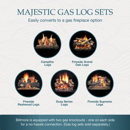 Majestic Biltmore 36" Radiant Traditional Wood Burning Fireplace