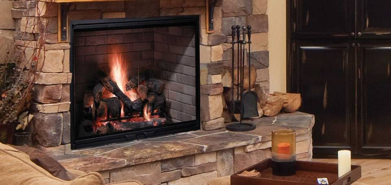 Majestic Biltmore 42" Radiant Traditional Wood Burning Fireplace With Herringbone Brick Pattern