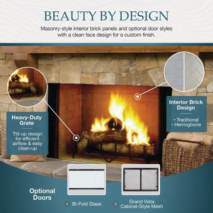 Majestic Biltmore 50" Radiant Traditional Wood Burning Fireplace
