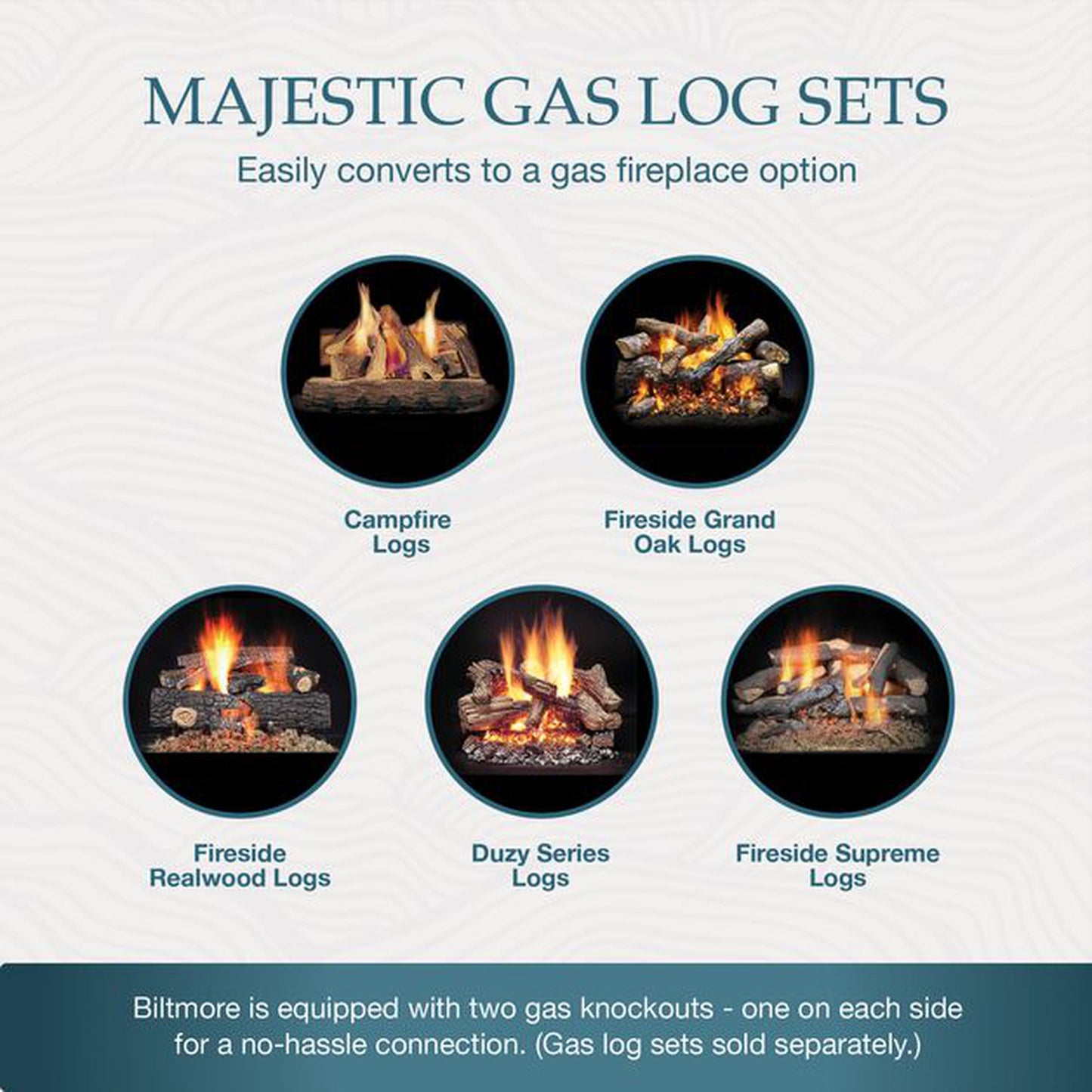 Majestic Biltmore 50" Radiant Traditional Wood Burning Fireplace