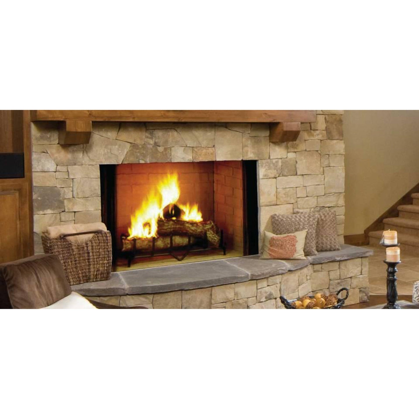 Majestic Biltmore 50" Radiant Traditional Wood Burning Fireplace With Traditional Brick Pattern