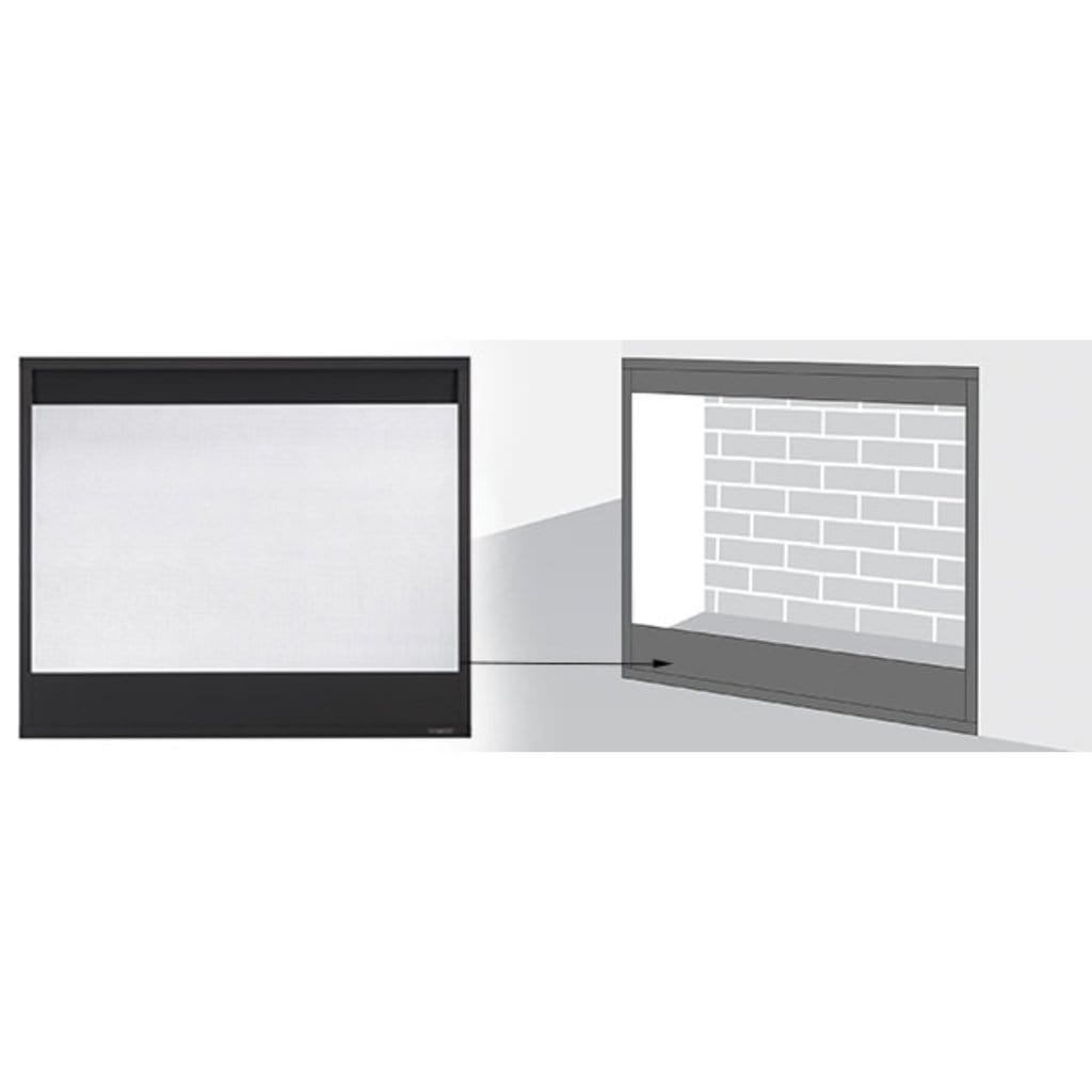 Majestic Black Firescreen Front for Corner Direct Vent Fireplace