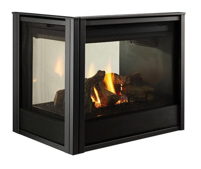 Majestic Black Multi-Side End Panel Firescreen Front for Pier Gas Fireplace