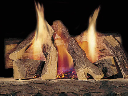 Majestic Campfire 24" 10-Piece Fiber Vented Propane Gas Log Set With Stainless Steel Burner, Hearth Kit and Standing Pilot Ignition System