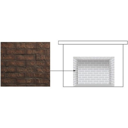 Majestic Cottage Red Brick Interior Panels for Marquis II See-Through 42" Gas Fireplace